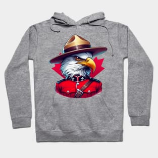 Canadian Mountie Eagle Illustration Hoodie